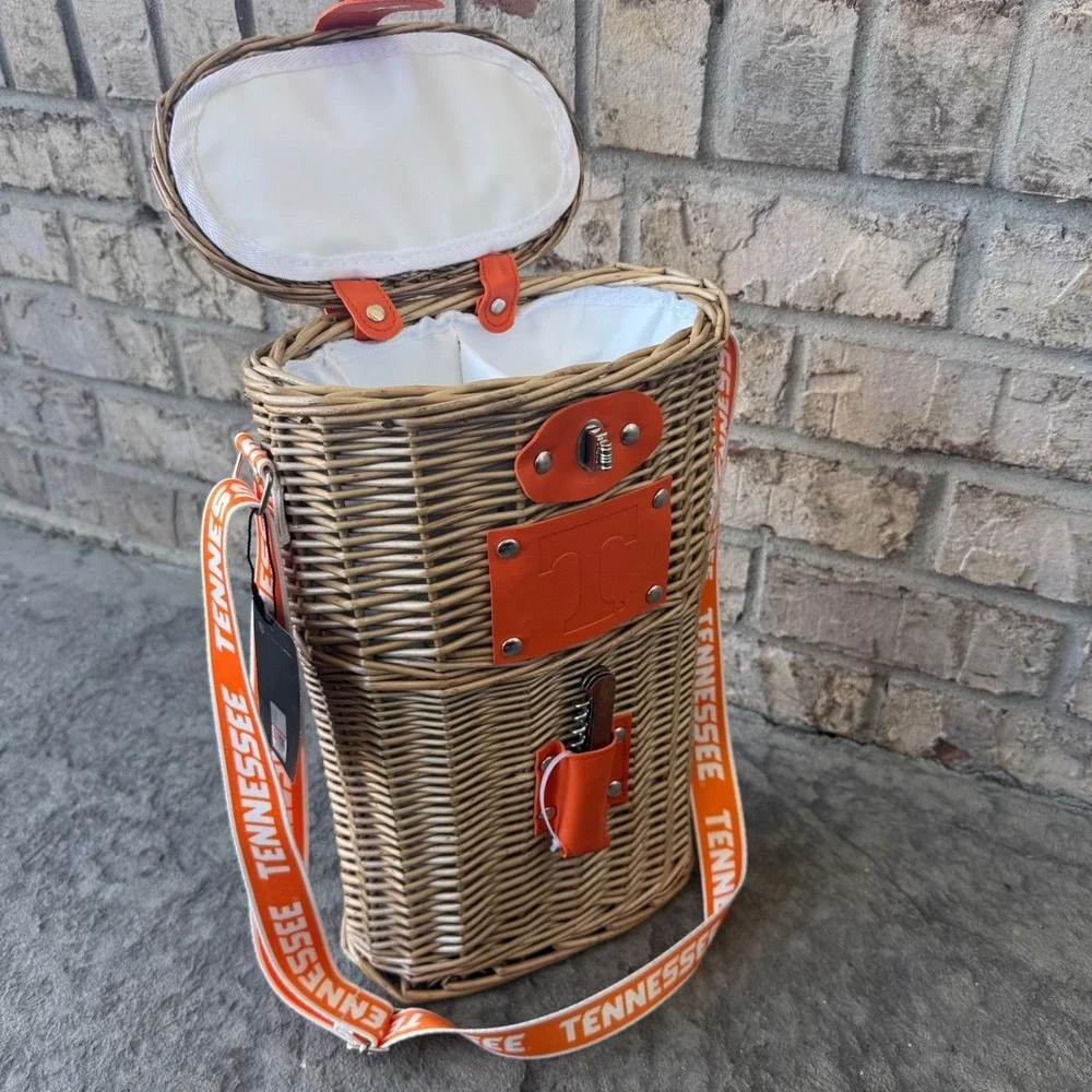 University‎ of Tennessee Wicker Double Wine Cooler Bag Insulated  NCAA NWT
